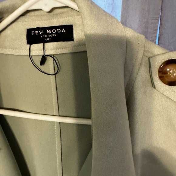 Sage microsuede trench coat medium - Picture 5 of 5